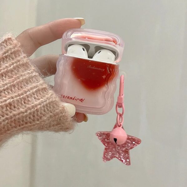 Gradient Red Heart AirPods Case
