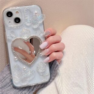 Glitter 3D Butterfly Heart Case