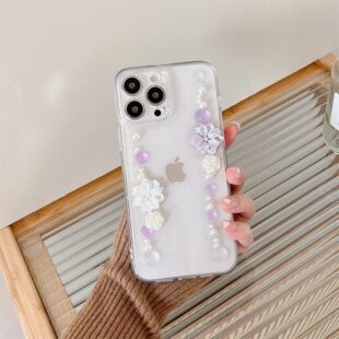 Pearl Flower Transparent Case