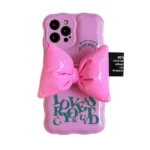 3D Pink Bow Letters Case
