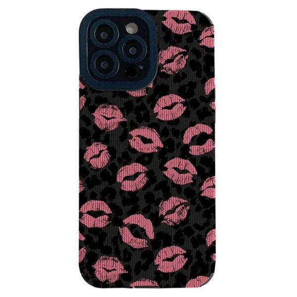 Pink Kiss Leapard Print Case