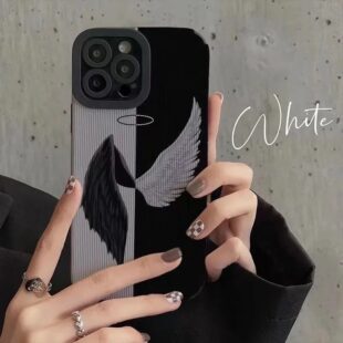 Black And White Angel Wings Shockproof Case