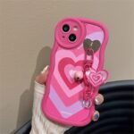Gradient Wave Heart Keychain Case