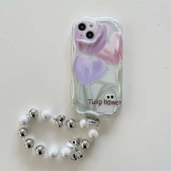 Heart Bracelet Tulip Flower Case