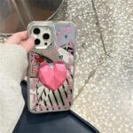 3D Heart Diamond Mirror Case