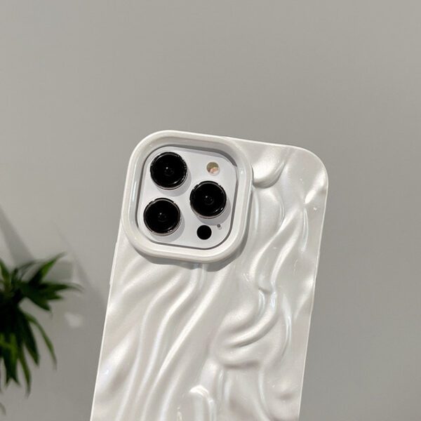 3D Fold Pattern Pearl White Case - Image 4