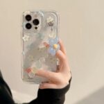 Blue White Flower Transparent Case
