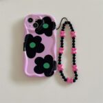 Black Flower Bow Charm Case
