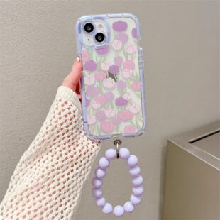 Tulip Flowers Round Wrist Chain Case