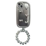 3D Silver Matte Heart Plating  Case
