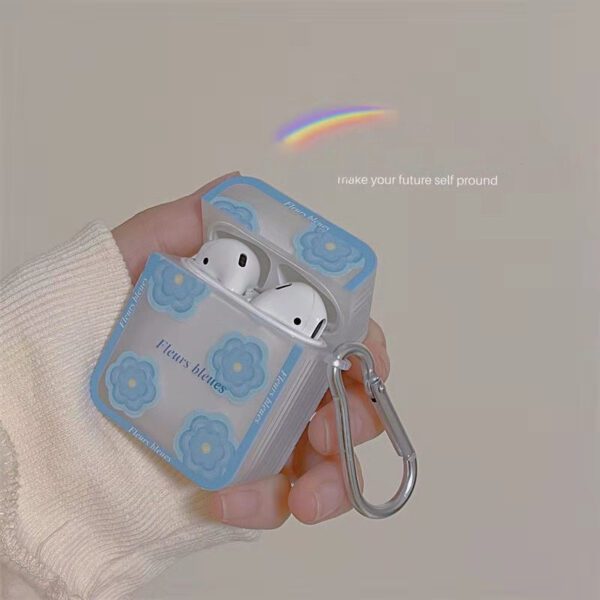 Blue Flowers Frosted AirPods Case