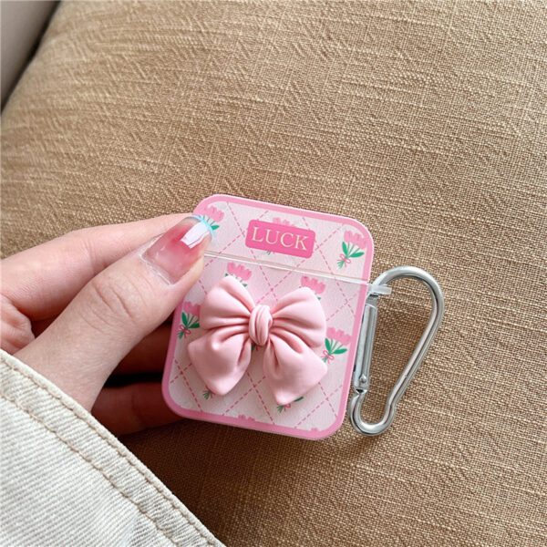 3D Pink Bow AirPods Case