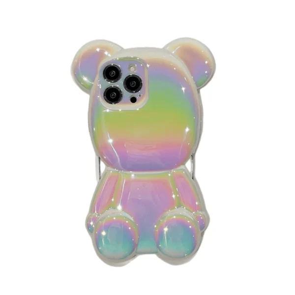 3D Bear Laser Glitter Case