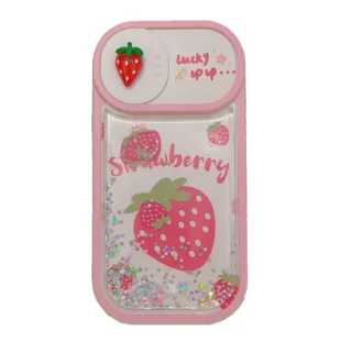 Strawberry Glitter Liquid Quicksand Case