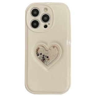 White Heart Glitter Case