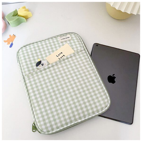 Green Check Pocket iPad Case