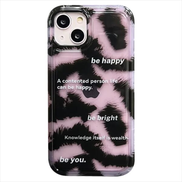 Leopard Print Be Happy Case