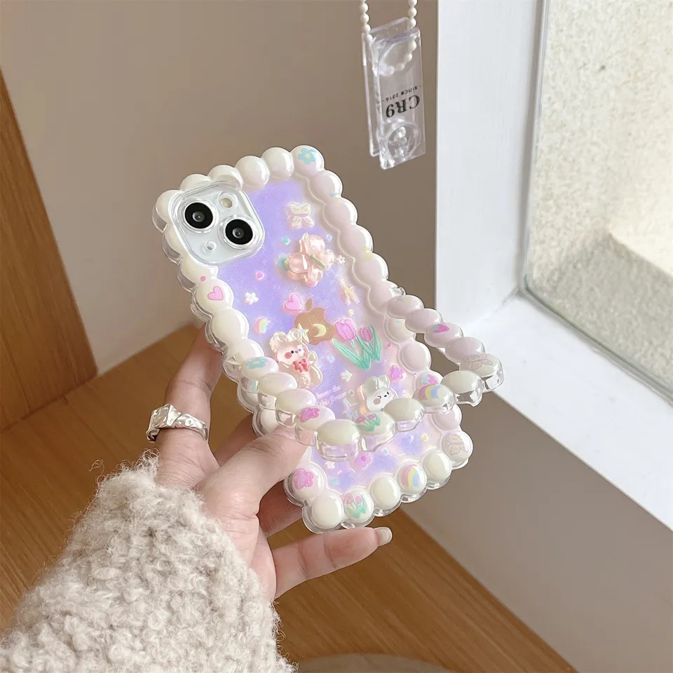 3D Bunny Transparent Invisible Bracket Case