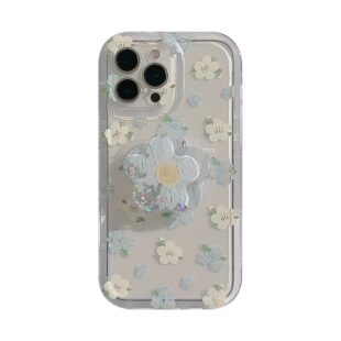 Blue Glitter Flower Holder Case