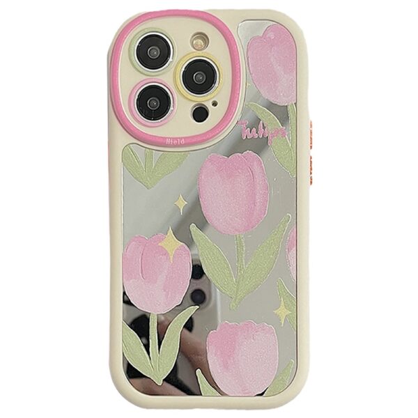 Pink Tulip Mirror Case