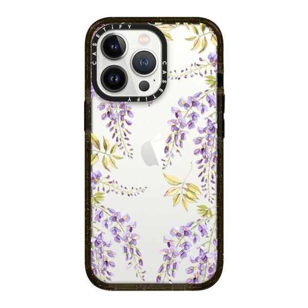 Violet botanical Wisteria blossom watercolor design Case