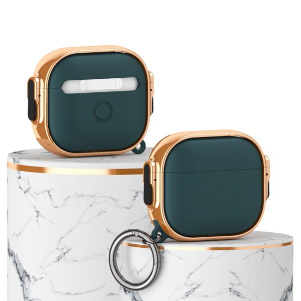 Secure Lock Protective Golden Border AirPods Case - Image 2