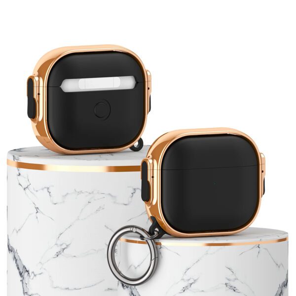 Secure Lock Protective Golden Border AirPods Case - Image 4