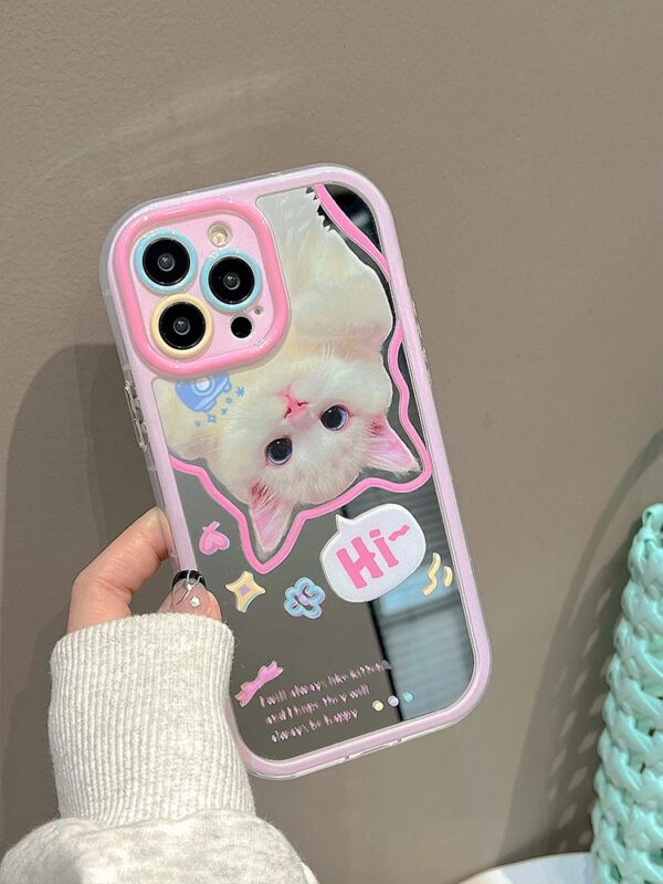 Cat Peeking Makeup Mirror Case - Image 2