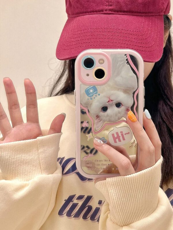 Cat Peeking Makeup Mirror Case - Image 4