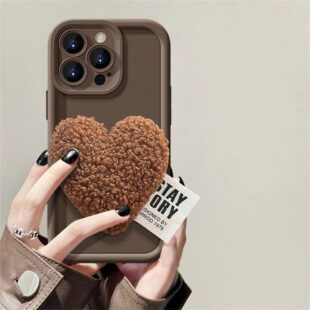 3D Heart Plush Case