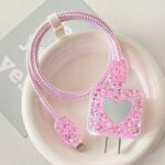 Glitter Mirror Heart Charger Case