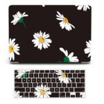 Daisy Flower Black MacBook Case