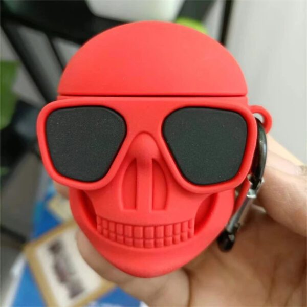 3D Sunglasses Skull AirPods Case - Image 2