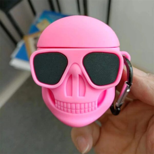 3D Sunglasses Skull AirPods Case - Image 3