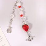 Strawberry Guitar Beaded Acrylic Charm