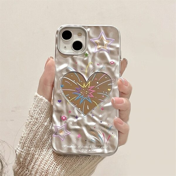 Silver Heart Mirror Case