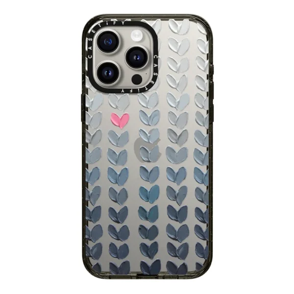 Pink and Grey Polka Daub Hearts Case