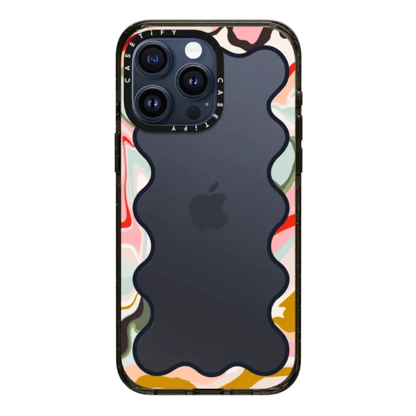 Wavy Rainbow Marble Border Case
