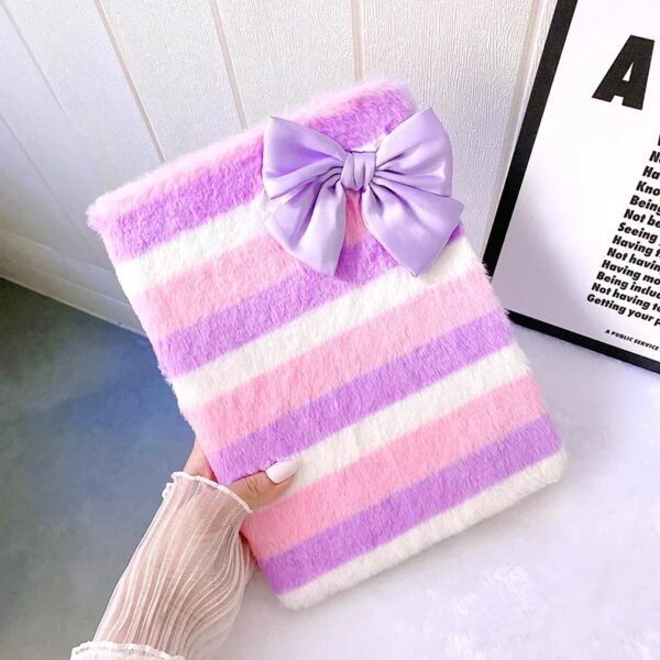 Lilac Bow Plush iPad Case