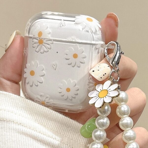 Daisy Flower Transparent AirPods Case