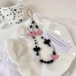 Black And Pink Heart Charm