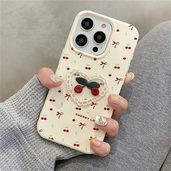 Embroidered Cherry Case