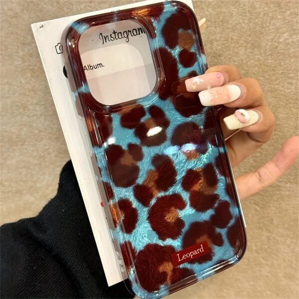 Blue And Brown Cheetah Print Case