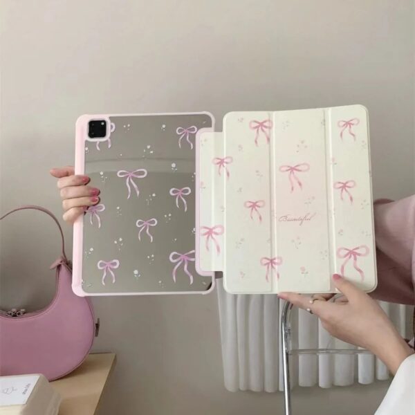 Pink Bow Back Mirror iPad Case