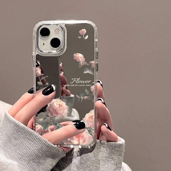 Pink Rose Mirror Case