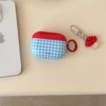 Blue Checkered Mushroom AirPods Case