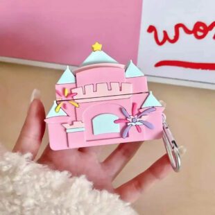 3D Pink Castle AirPods Case