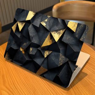 Golden Geomatric Print MacBook Case