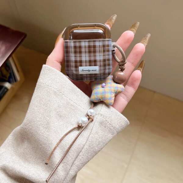 Brown Checkered AirPods Case