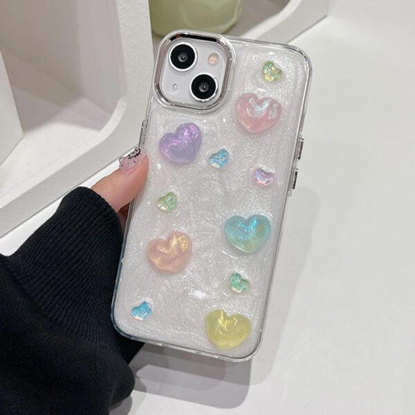 3D Glitter Hearts Case - Image 2